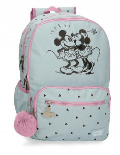 MOCHILA ADAP. 44CM 2C. MICKEY Y MINNIE KISSES